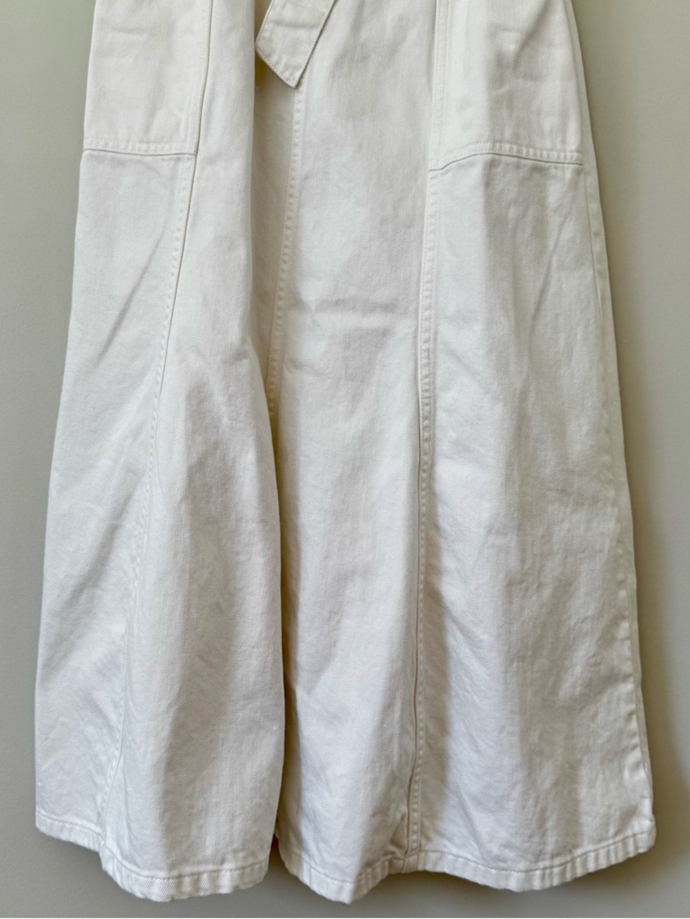 Sundance Poppy Belted Denim Midi Dress, White – Size 8 (Medium) - Picture 4 of 8